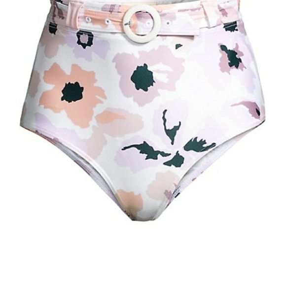 Peony Soiree Belted High-Waist Bikini Bottom - Picture 4 of 7